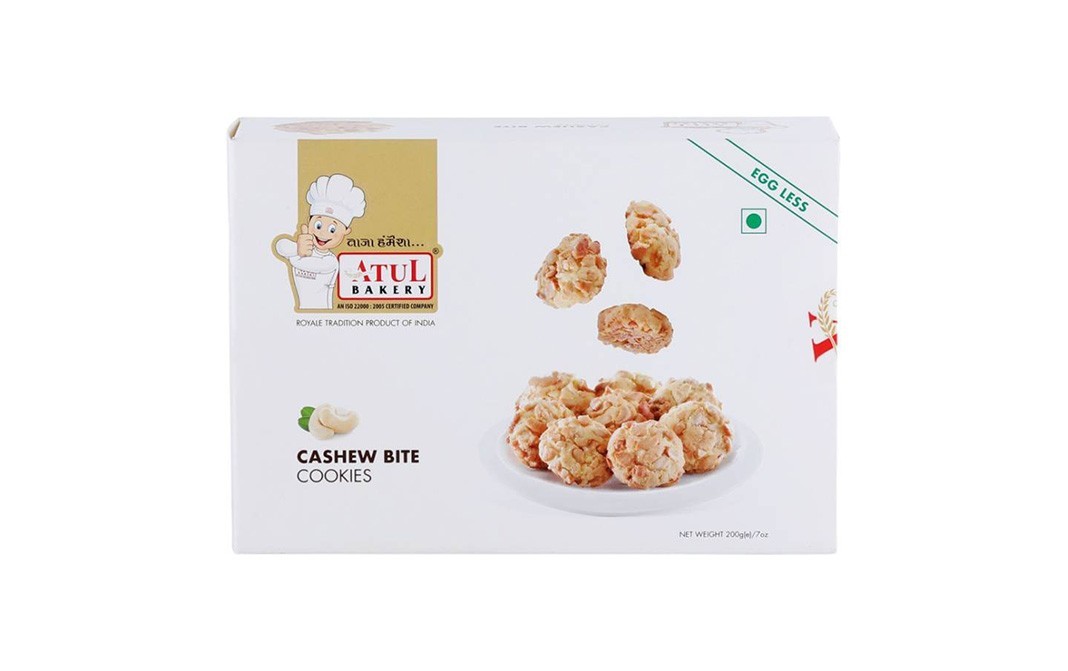 Atul Bakery Cashew Bite Cookies    Box  200 grams